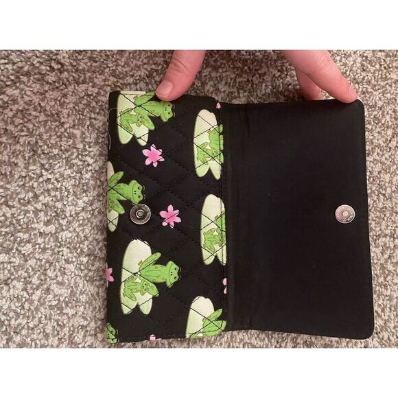 Quilted Frog Design Cotton Wallet Clutch Unisex Multicolor - Picture 2 of 3